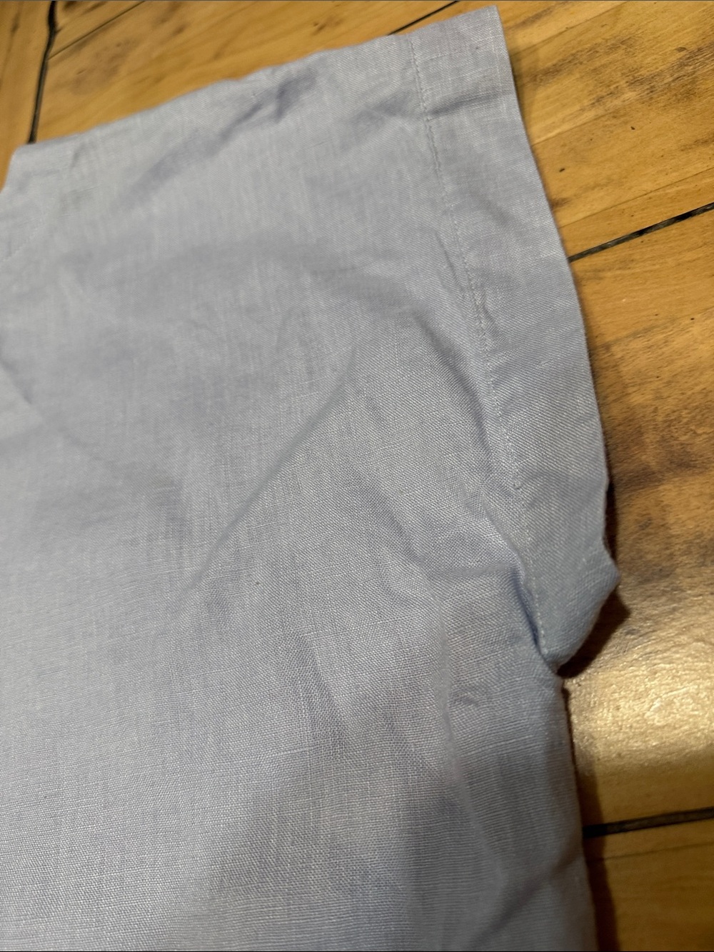 Ellen Tracy Linen Light Blue Drawstring Tunic Top - Picture 9 of 9